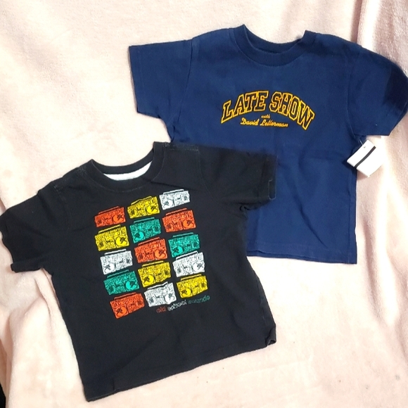 Old Navy Other - 2 Lot of Cool Tees: David Letterman Show & Boomboxes, 4T
